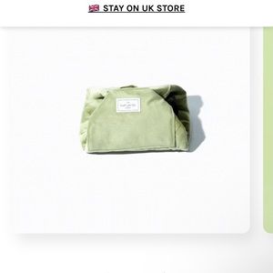 Sage Green Velvet Full Size Flat Lay Makeup Bag